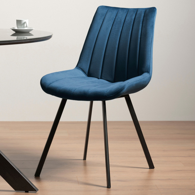 Bentley Designs Fontana Blue Velvet Upholstered Chair - image 1