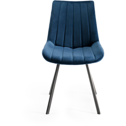 Bentley Designs Fontana Blue Velvet Upholstered Chair - thumbnail 3