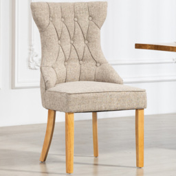 Artemis Home Tiana Light Brown Fabric Dining Chair Set of 2 - thumbnail 1