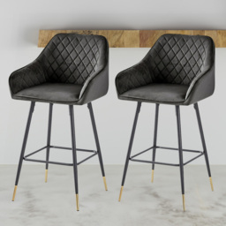 Baumhaus Gunmetal Grey Bar Stool Set of 2 - thumbnail 1
