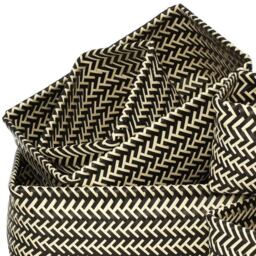 Premier Housewares Black and White Woven Storage Basket 5 Pack - thumbnail 3