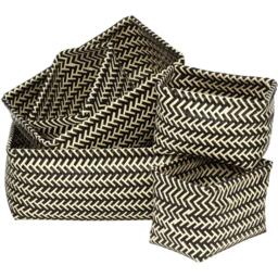 Premier Housewares Black and White Woven Storage Basket 5 Pack - thumbnail 1