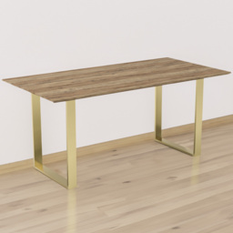 Antibes 6 Seater Wood Effect Dining Table Gold