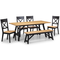 Julian Bowen Hockley 6 Seater Dining Bench Set - thumbnail 2