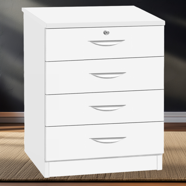 R White Cabinets White 4 Drawer Chest of Drawers - image 1