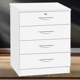 R White Cabinets White 4 Drawer Chest of Drawers - thumbnail 1