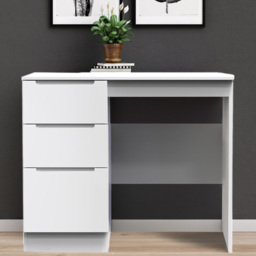 Crowndale Milan 3 Drawer Gloss White Dressing Table
