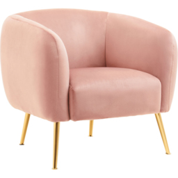 Premier Housewares Yasmeen Pink Velvet Armchair - thumbnail 2