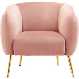 Premier Housewares Yasmeen Pink Velvet Armchair - thumbnail 3
