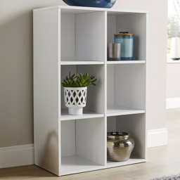 Home Source 6 Cube White Storage Unit