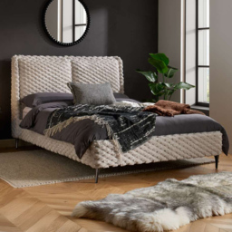 Birlea Tilly White Double Faux Fur Bed - thumbnail 1
