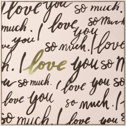 I Love You Handpainted Framed Art Beige - thumbnail 1