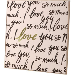 I Love You Handpainted Framed Art Beige - thumbnail 3