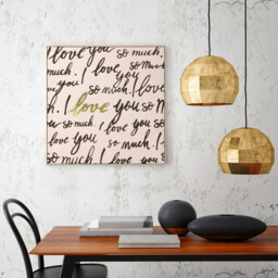 I Love You Handpainted Framed Art Beige - thumbnail 2