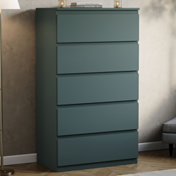 Vida Designs Denver Jasper Green 5 Drawer Chest of Drawers