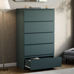 Vida Designs Denver Jasper Green 5 Drawer Chest of Drawers - thumbnail 4