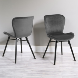 Florence Batilda Set of 2 Dark Grey Dining Chairs