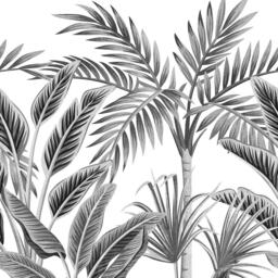 Grandeco Paysage Palm White 3 Lane Wall Mural - thumbnail 2