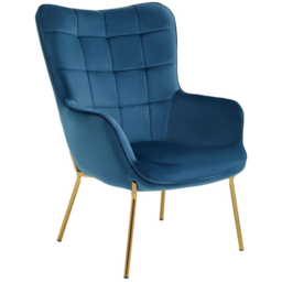 Premier Housewares Stockholm Blue Velvet Chair - thumbnail 2