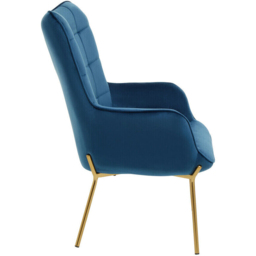 Premier Housewares Stockholm Blue Velvet Chair - thumbnail 3