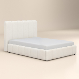 SOLACE+CO Emilie Cream Double Boucle Ribbed Ottoman Bed - thumbnail 2