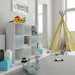 Homebase Compact 9 Compartment White Cube Storage Unit - thumbnail 4