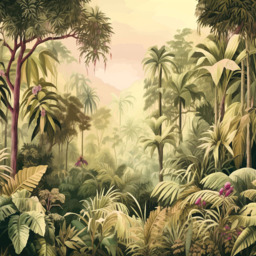 Origin Murals Jungle Trees Green Wall Mural - thumbnail 2
