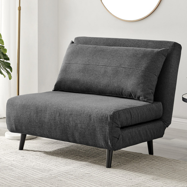 Furniturebox Billie Single Seater Dark Grey Sofa Bed - image 1