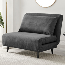Furniturebox Billie Single Seater Dark Grey Sofa Bed - thumbnail 1