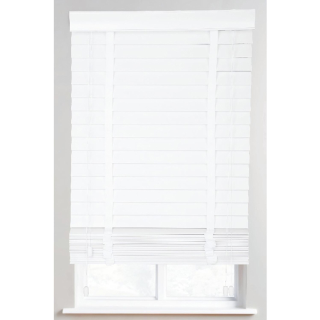 White 50mm PVC Ribbon Venetian Blind 105 x 160cm - image 1