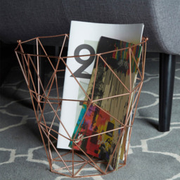 Premier Housewares Vertex Copper Finish Storage Basket - thumbnail 2