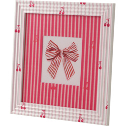 Striped Bow and Cherries Framed Art Pink - thumbnail 1
