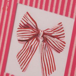 Striped Bow and Cherries Framed Art Pink - thumbnail 4