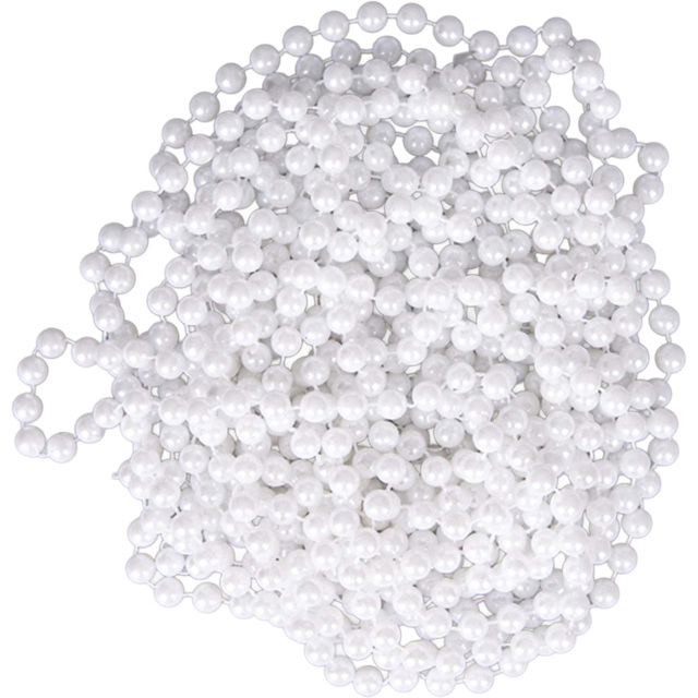 Shatchi White Shiny Chain Metallic Beaded Christmas Garland 731cm - image 1