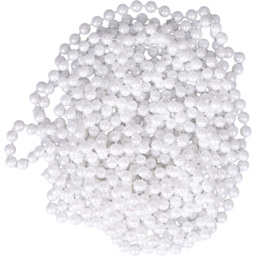 Shatchi White Shiny Chain Metallic Beaded Christmas Garland 731cm - thumbnail 1
