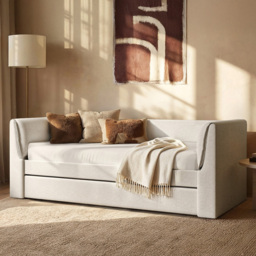 Flair Max Chenille Cream Day Bed with Trundle