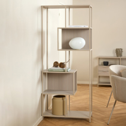 Florence Seaford 5 Shelf Tall Grey Metal Bookcase