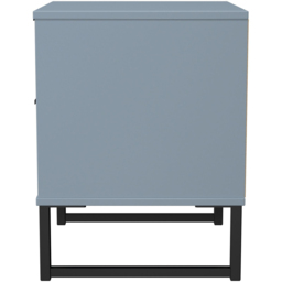 Crowndale Fluted 2 Drawer Denim Blue Compact Bedside Cabinet Ready Assembled - thumbnail 3