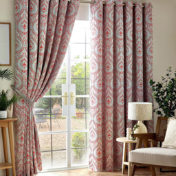 Alan Symonds Victoria Room Darkening Ring Top Eyelet Curtains Red 168 x 183cm