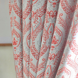 Alan Symonds Victoria Room Darkening Ring Top Eyelet Curtains Red 168 x 183cm - thumbnail 3
