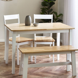 Julian Bowen Linwood 4 Seater Small Dining Table White and Oak