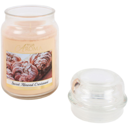 True Aroma Large Mason Jar Candle Sweet Almond Croissant - thumbnail 2