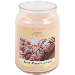 True Aroma Large Mason Jar Candle Sweet Almond Croissant - thumbnail 3