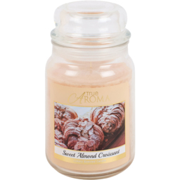 True Aroma Large Mason Jar Candle Sweet Almond Croissant - thumbnail 1