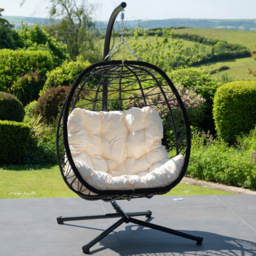 Artemis Home Hebden 2 Seater White Garden Hanging Egg Chair - thumbnail 1