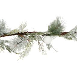 Silver Frosted Snowy Christmas Garland 183cm - thumbnail 3