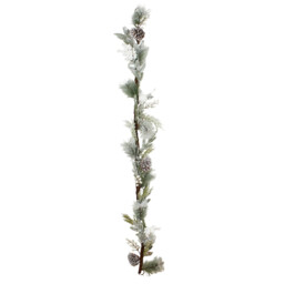 Silver Frosted Snowy Christmas Garland 183cm