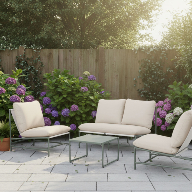 Kettler 4 Seater Leaf Green Aluminium Garden Lounge Set - image 1
