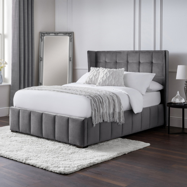 Julian Bowen Gatsby Double Light Grey Bed - image 1