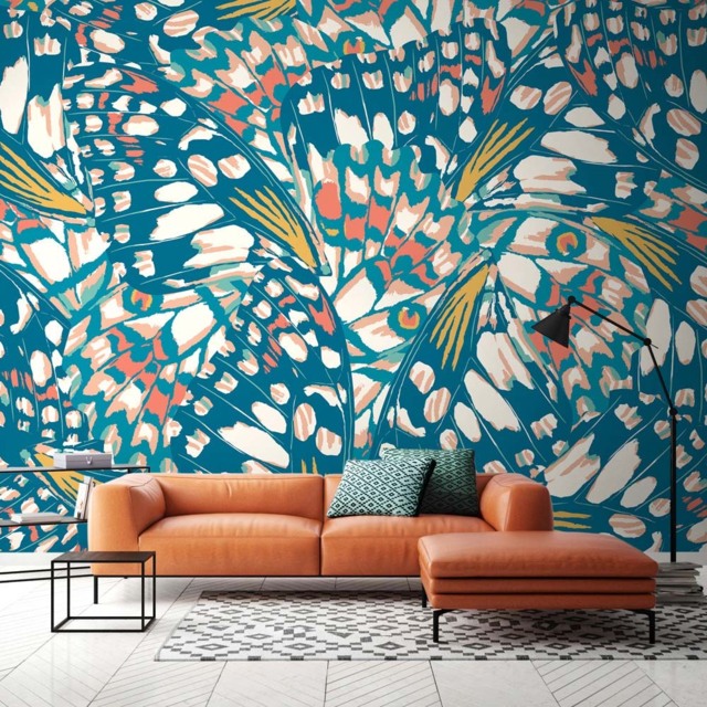Origin Murals Butterfly Wings Blue Wall Mural - image 1